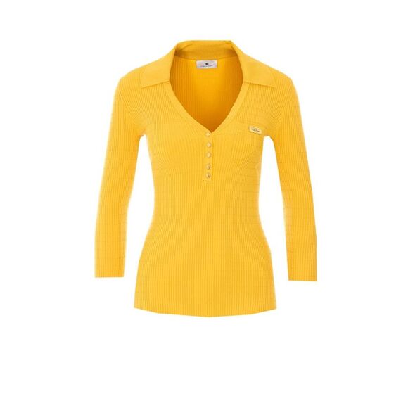 Elisabetta Franchi Women Micro Braid Knitted Polo Shirt